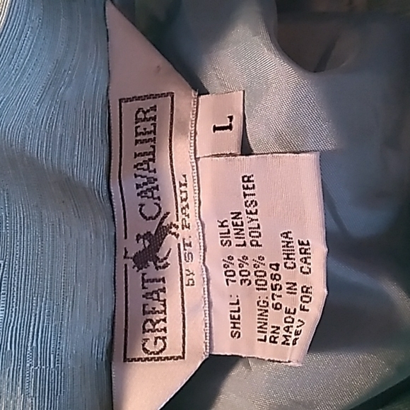 Vintage 1980s Great Cavalier by St Paul silk linen blend large jacket - Picture 5 of 5